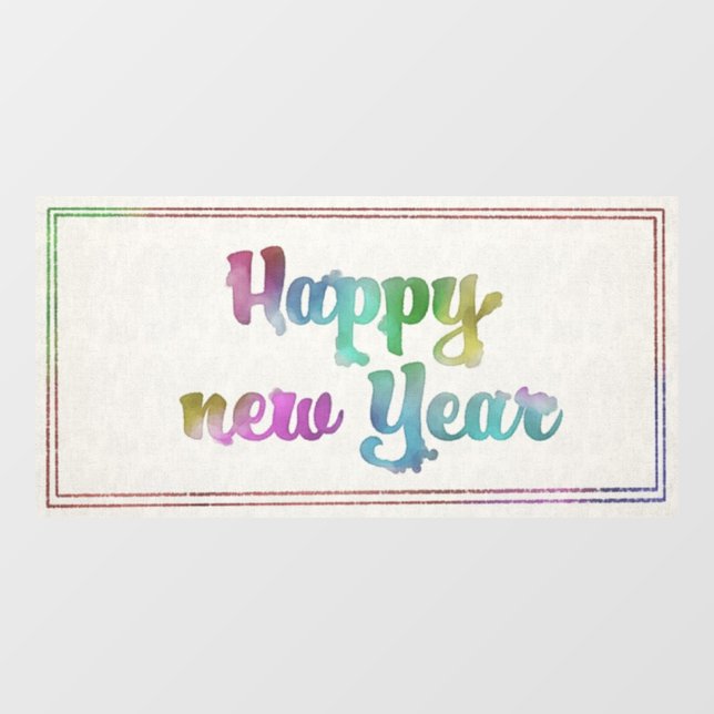 Pastel Happy New Year Cloning Fensteraufkleber (Blatt)