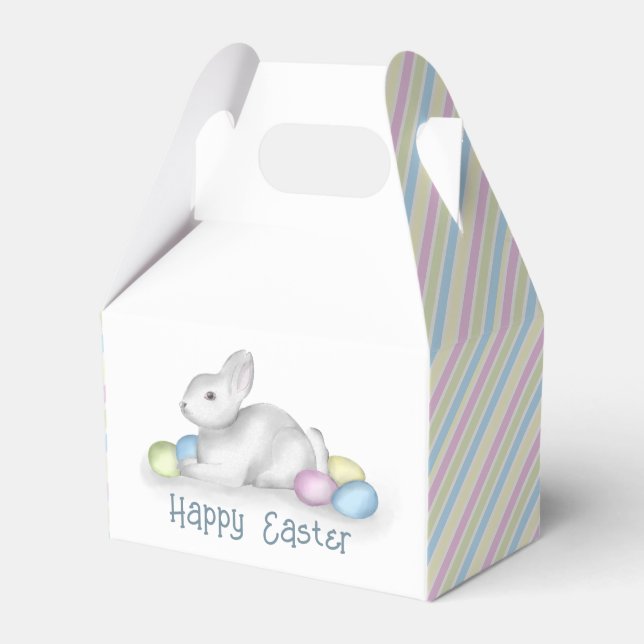 Pastel Happy Oaster Bunny Simple Typografie Geschenkschachtel (Vorderseite)