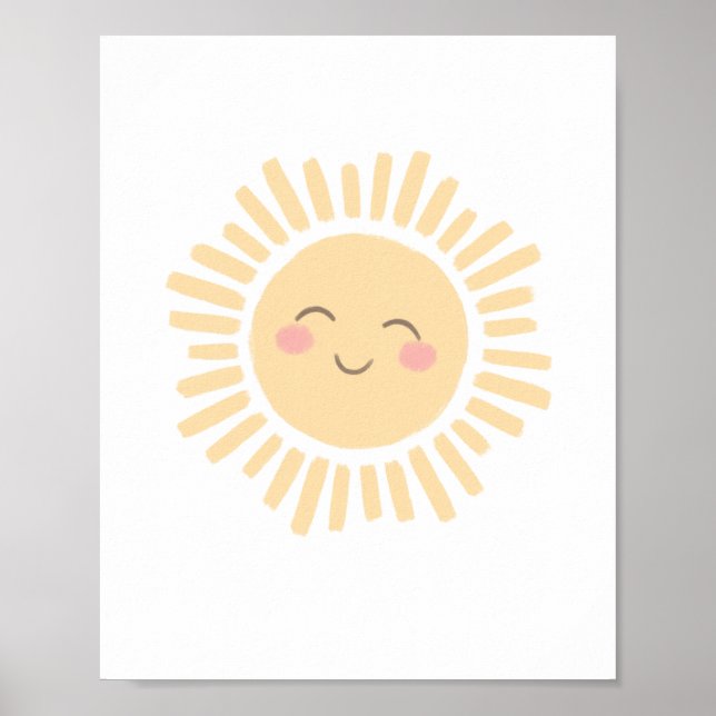 Pastel Happy Sun Kinderzimmer Decor Poster (Vorne)