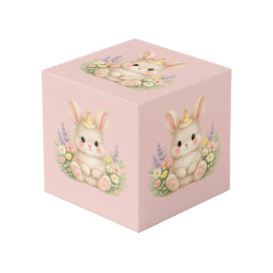 Pastel-Hasen-Wildblumen-Illustration für eine Magi Würfel