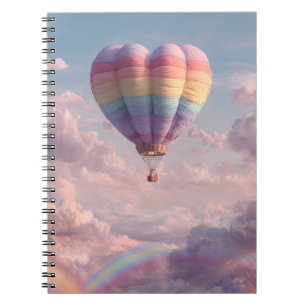 Pastel Heart Balloon Sunset Rainbow Notebook Notizblock