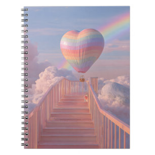 Pastel Heart Balloon-TreppenNotebook Notizblock