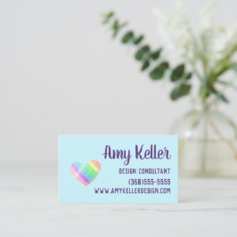 Pastel Heart Business Card Visitenkarte