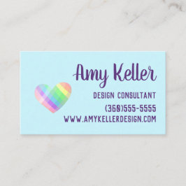 Pastel Heart Business Card Visitenkarte