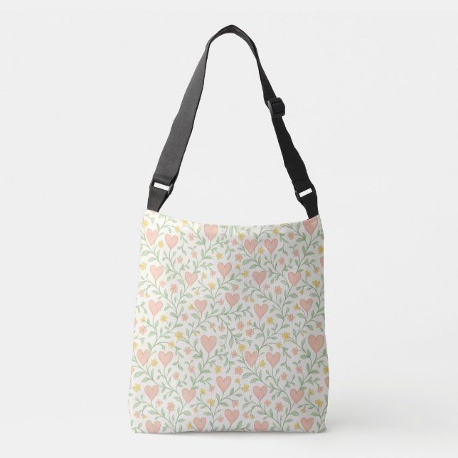 Pastel Heart & Floral Sac Crossbody (Devant)
