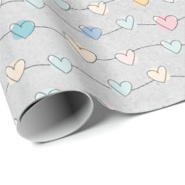 Pastel Heart Garland Gift Wrap Geschenkpapier