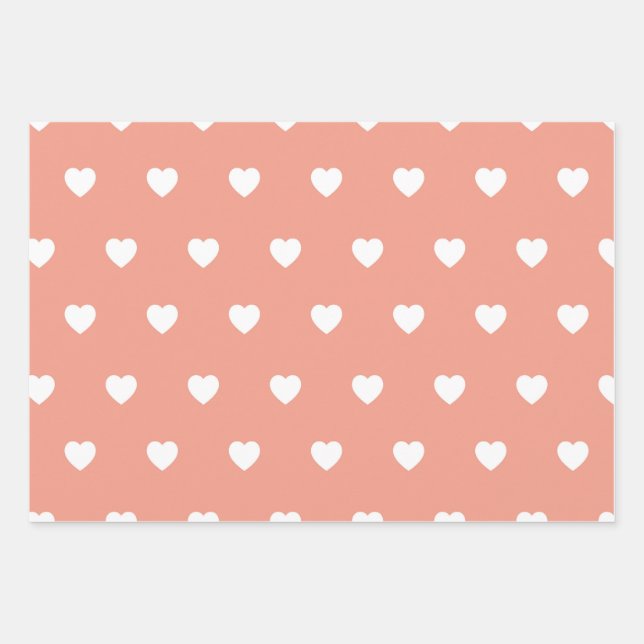 Pastel Heart Pattern Geschenkpapier Set (Vorderseite 3)