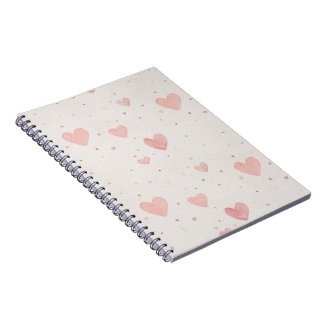 Pastel Heart Pattern Spiral Notebook Notizblock