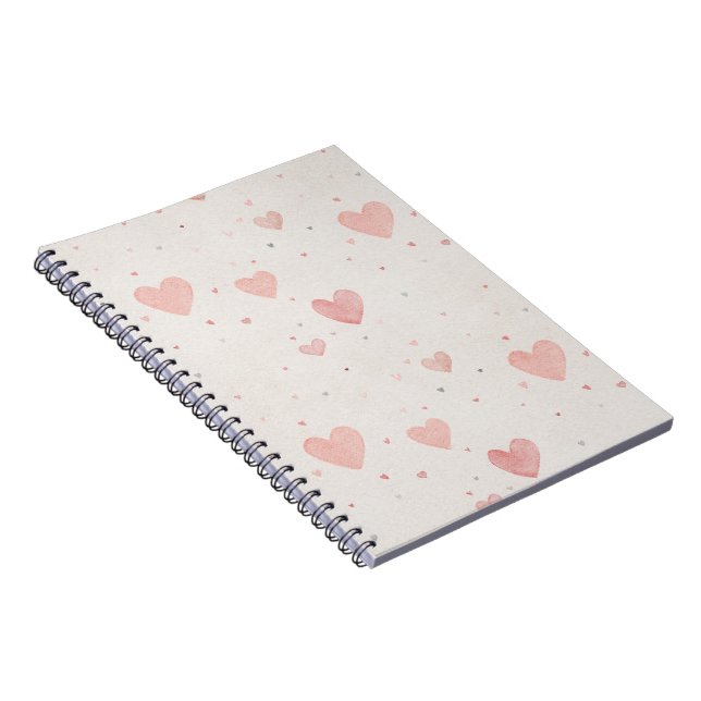 Pastel Heart Pattern Spiral Notebook Notizblock (Rechte Seite)