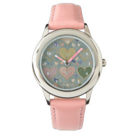 Pastel Heart Tapestry Armbanduhr