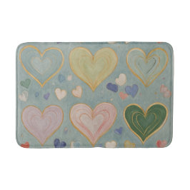 Pastel Heart Tapestry Badematte
