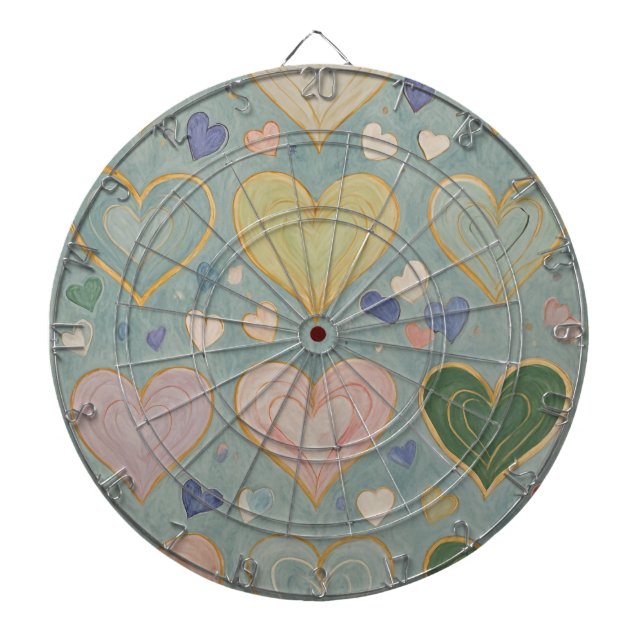 Pastel Heart Tapestry Dartscheibe (vorne)
