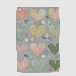 Pastel Heart Tapestry Golfhandtuch