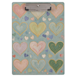 Pastel Heart Tapestry Klemmbrett