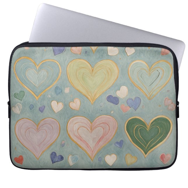 Pastel Heart Tapestry Laptopschutzhülle (Vorderseite)