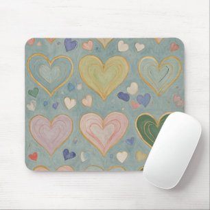 Pastel Heart Tapestry Mousepad