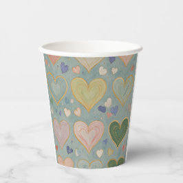 Pastel Heart Tapestry Pappbecher