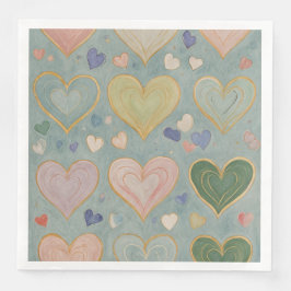 Pastel Heart Tapestry Serviette