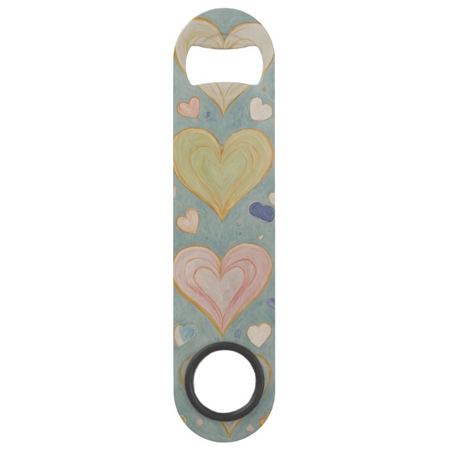 Pastel Heart Tapestry Speed Flaschenöffner (Vorderseite)
