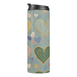 Pastel Heart Tapestry Thermosbecher