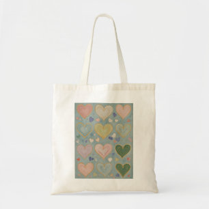 Pastel Heart Tapestry Tragetasche