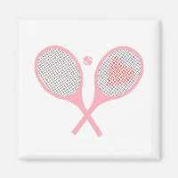 Pastel Heart Tennis Player Racquets Ball Design