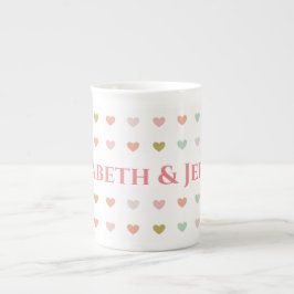 Pastel Hearts Design zum Personalisieren Prozellantasse