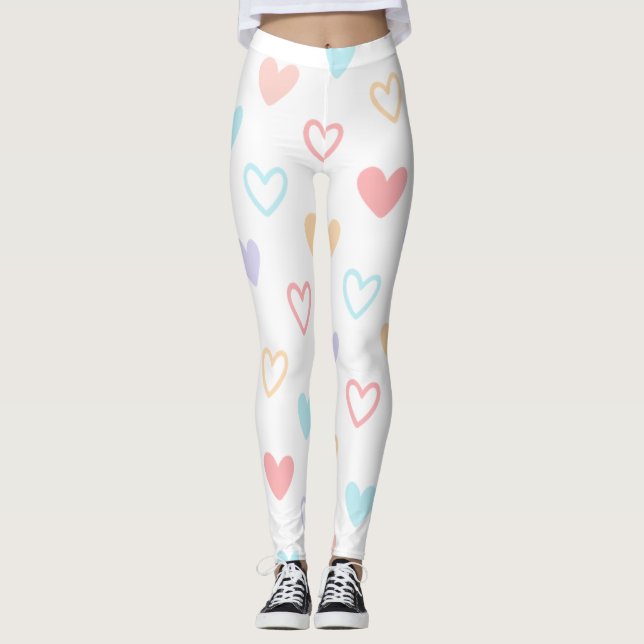 Pastel Hearts Leggings (Vorderseite)