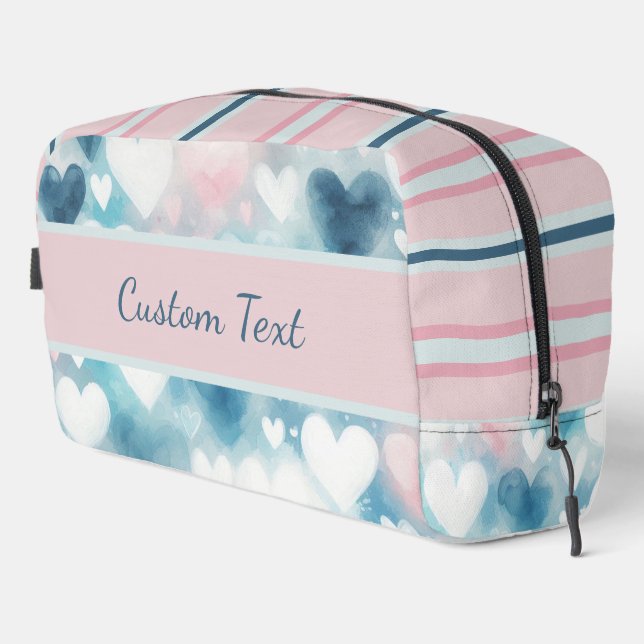 Pastel Hearts: Liebe in Wasserfarbe Waschbeutel (Rechte Ecke)