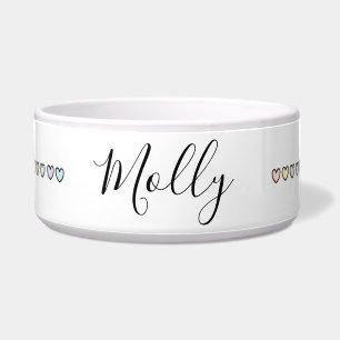 Pastel Hearts Personalisiert Dog Food Bowl - HAMbW Napf