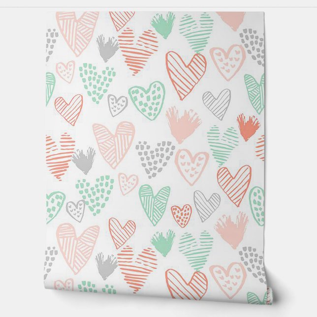 Pastel Hearts Tapete (Abrollen)