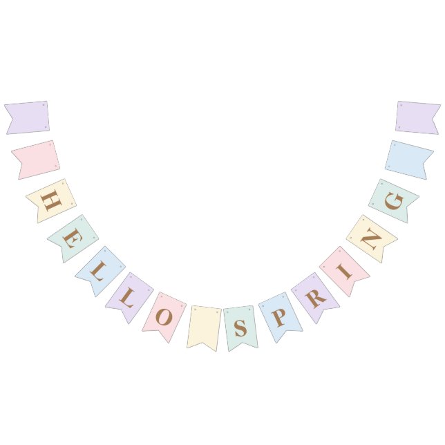 Pastel Hello Spring Wimpelkette (Alle)