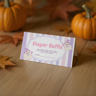 Pastel-Hexen-Geist-Windel-Raffle-Ticket Begleitkarte