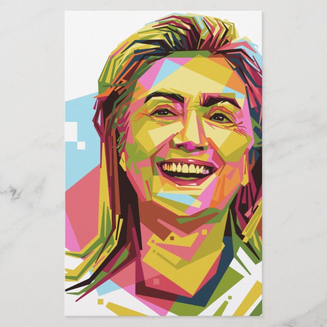 Pastel Hillary Clinton Briefpapier (Vorderseite)