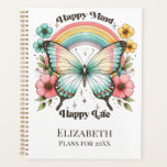 Pastel Hippie "Happy Mind Happy Life" Planer<br><div class="desc">Retro Pastel Hippie "Happy Mind Happy Life" Planner für sie.</div>