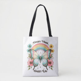Pastel Hippie "Happy Mind Happy Life" Tasche