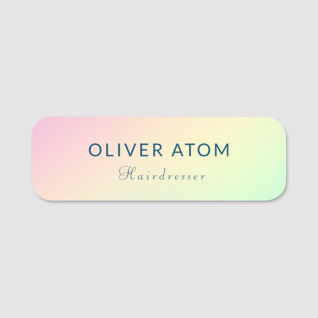 Pastel Holographic Esthetician Ästhetician Namensschild (Vorderseite)