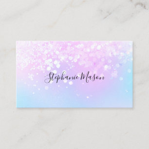 Pastel Holographic Glitzer Girly Business Card Telefonnummerkarte