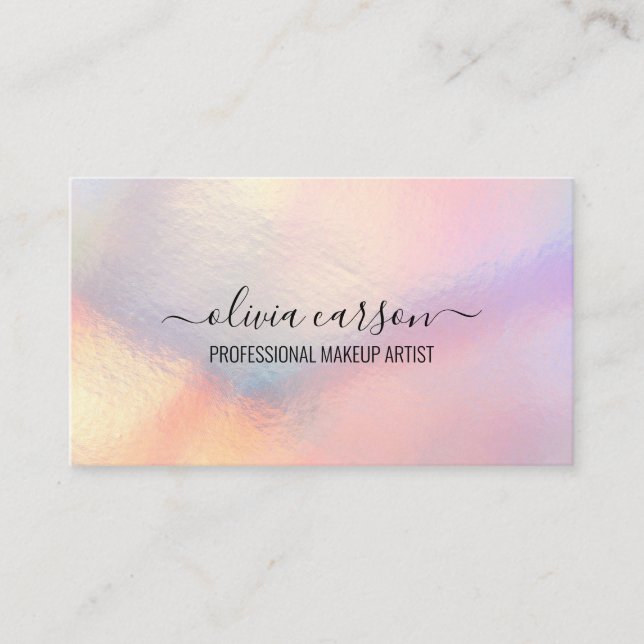 Pastel Holographic Hair Makeup Artist Visitenkarte (Vorderseite)