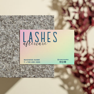 Pastel Holographic Lash nach Care Instruktion Visitenkarte