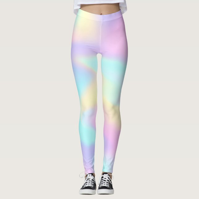 Pastel Holographic Rainbow Leggings (Vorderseite)