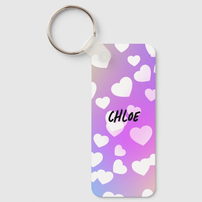 Pastel hört Schlüsselanhänger Personalisiert. (Vorderseite)