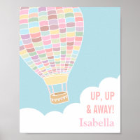 Pastel Hot Air Balloon Girls Zimmerdekor