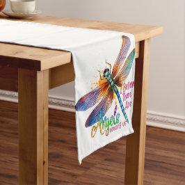 PASTEL HÜBSCHE DRAGONFLÄCHE MIT SPRICHWORT GROßER TISCHLÄUFER