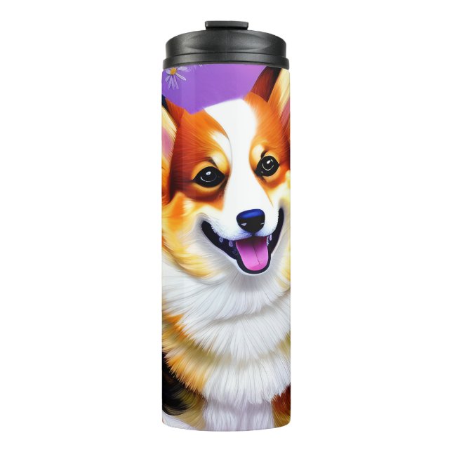 Pastel Hues Corgi Thermosbecher (Vorderseite)