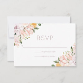 Pastel Hues Floral Wedding RSVP Karte