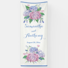 Pastel Hydrangeas - Vertikales Hochzeitsbanner Banner
