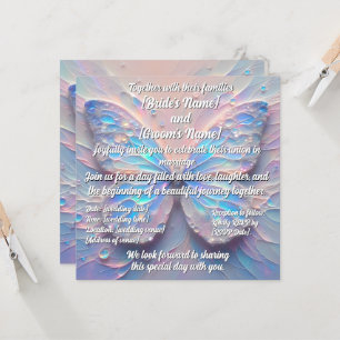 Pastel impasto Moderne Schmetterlingshochzeit Einladung