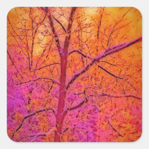 Pastel Impressionist Snow Scene Quadratischer Aufkleber