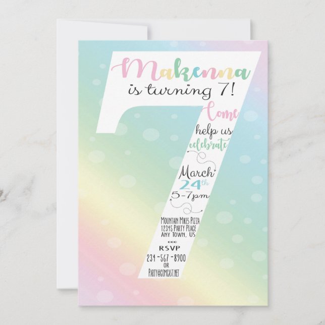 Pastel Invitation d'anniversaire (Devant)